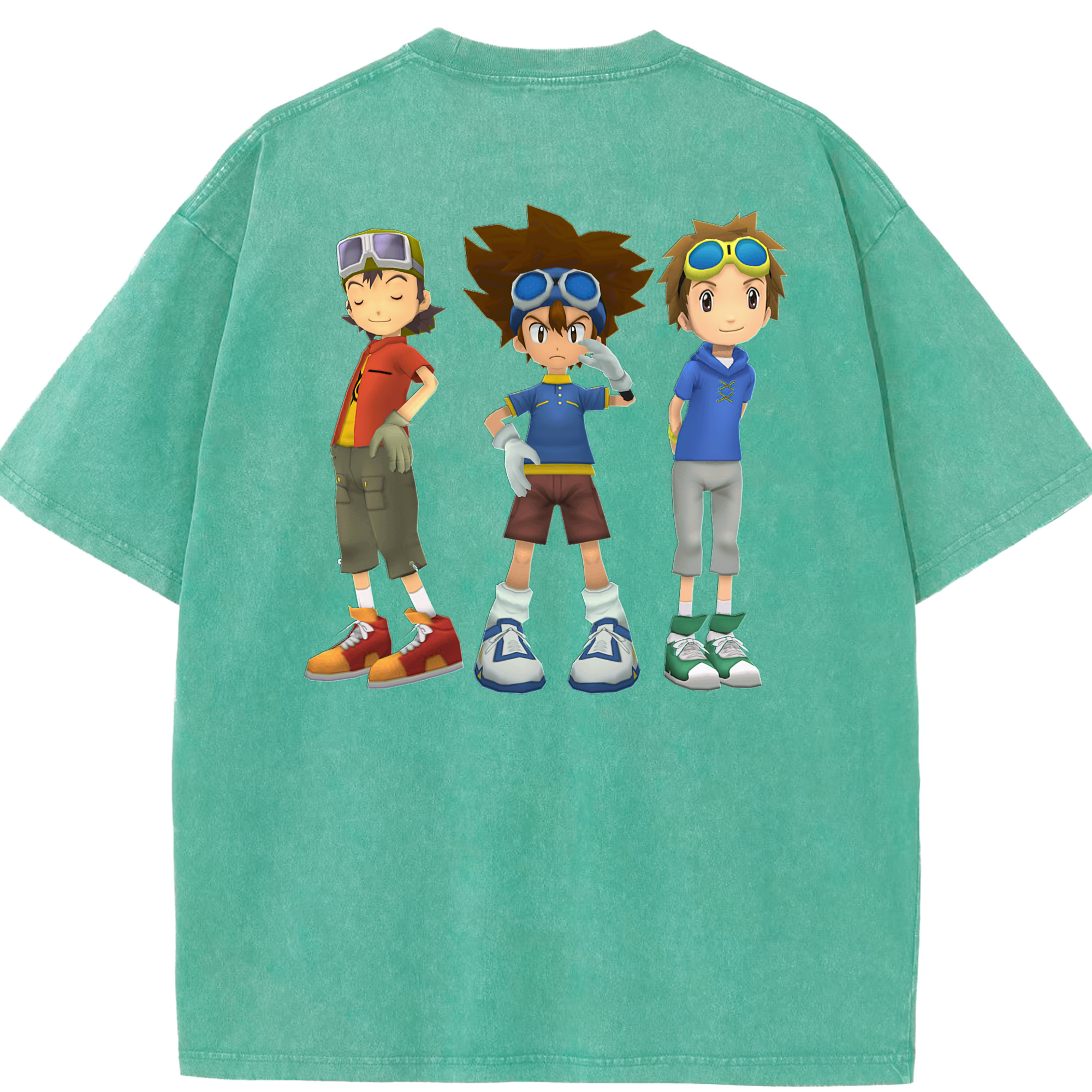 （画像用） Digimon デジタルモンスター/デジモン 綿100% ヴィンテージ風 半袖Tシャツ（背面プリント）